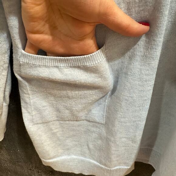 Eileen Fisher Cardigan 100% Organic Linen Aqua Open Knit NWT $278 Size XL - Picture 4 of 8